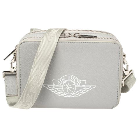 Dior x Jordan Grey Leather Wings Messenger Bag 